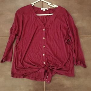 Women's PL burgundy blouse